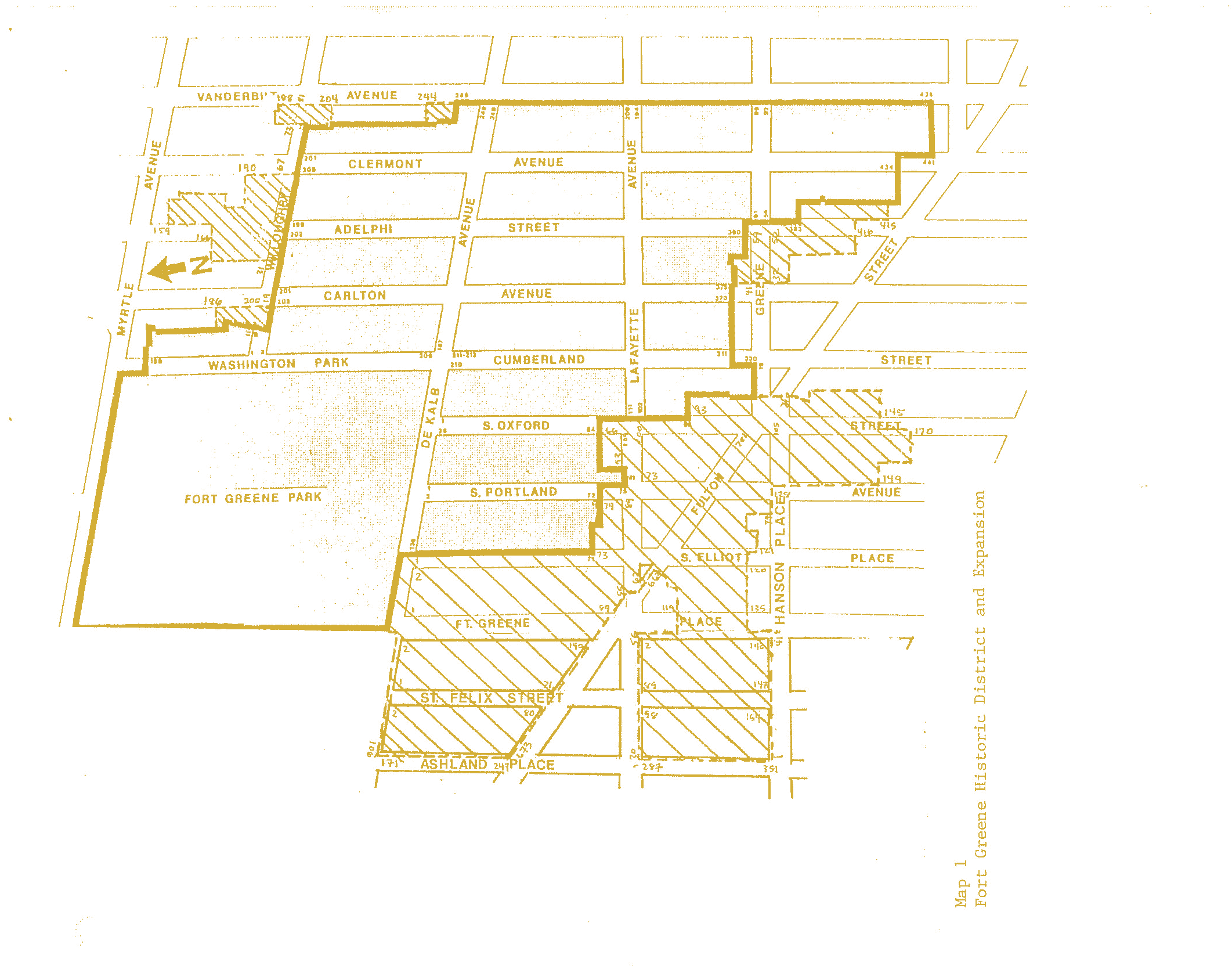 Historic district map of Fort Greene, Brooklyn